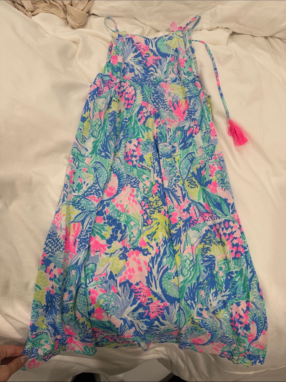 Lilly Pulitzer Neon Coral Reef Print Spaghetti-Strap Sundress